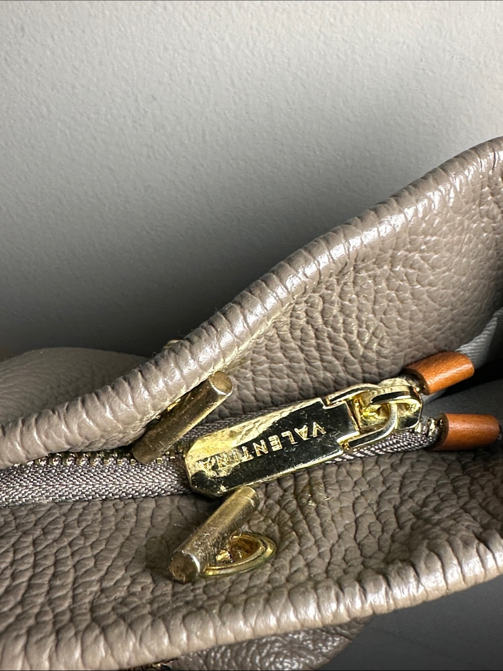 Valentina gray with brown leather Crossbody Bag Gold Hardware - Picture 8 of 10